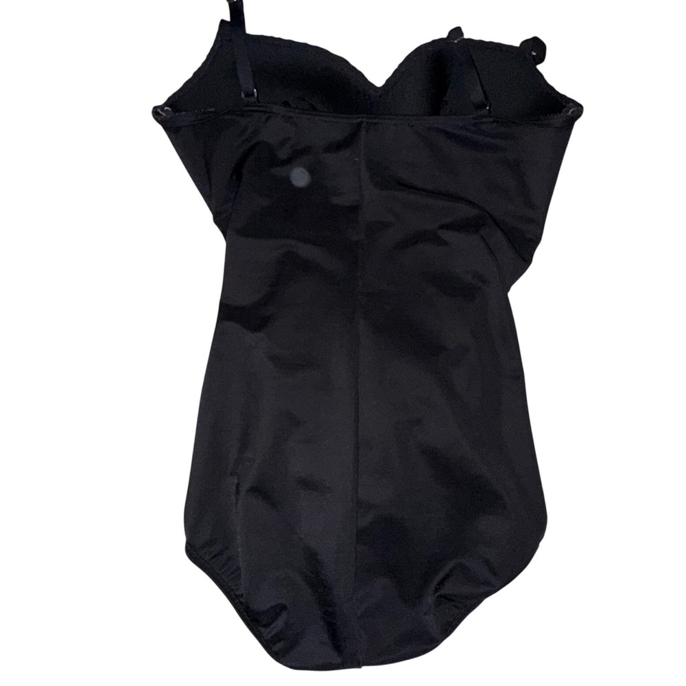 Miraclesuit One Piece Swimsuit 12 Black Ruched Slimming Underwire Sanibel 68460 - Picture 3 of 5